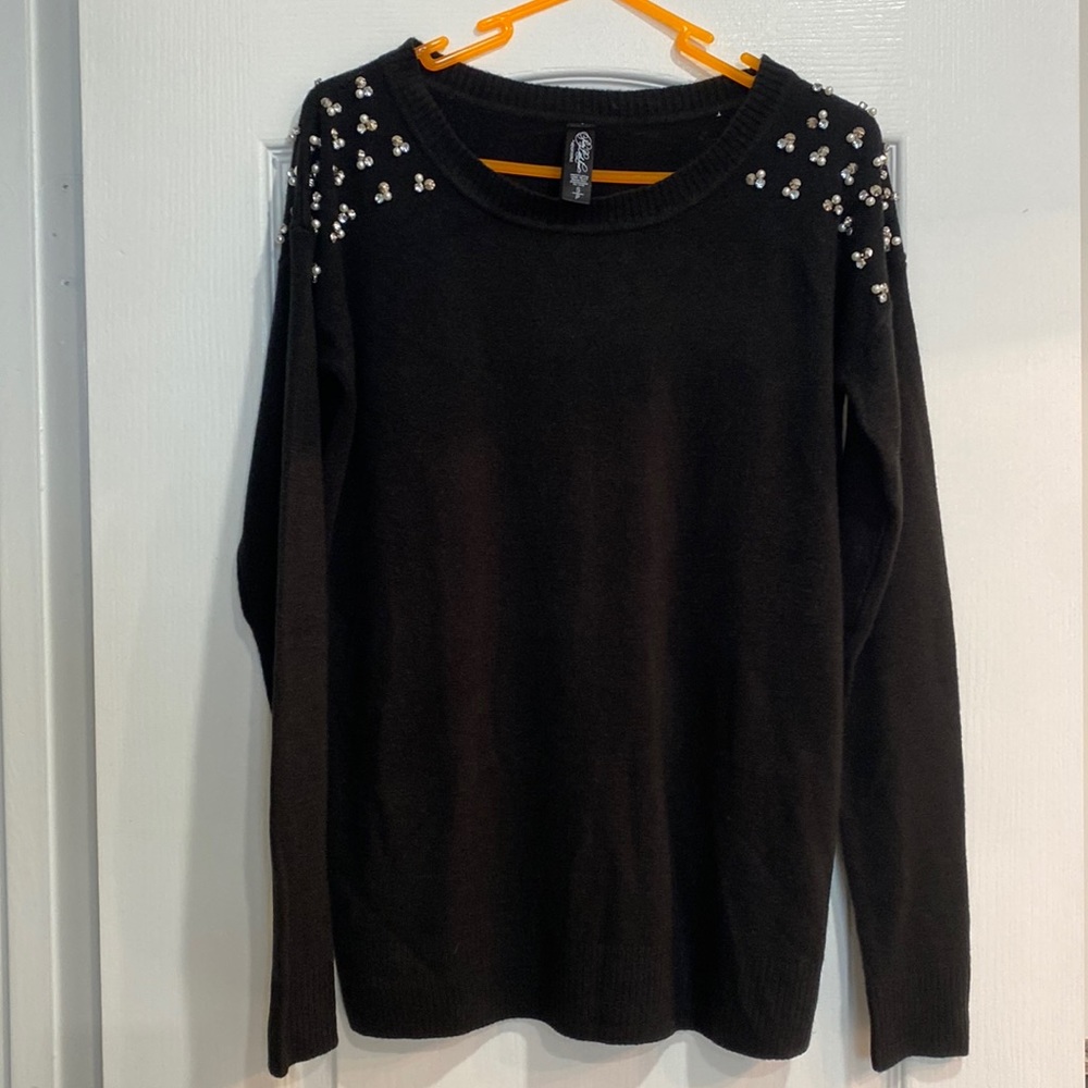 Black beaded detail sweater